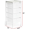 image:imageDormCo Suprima Storage Carts 4 Drawer Woodtop Shelf  WhiteWhitewash Top  Essential Dorm Supplies for College Freshmen NecessitiesWhite  Whitewash Top
