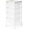 image:imageDormCo Suprima Storage Carts 4 Drawer Woodtop Shelf  WhiteWhitewash Top  Essential Dorm Supplies for College Freshmen NecessitiesWhite  Whitewash Top