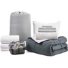 image:imageCollege Dorm Pack Plus Twin XL Bedding Bundle Faded BlackGlacier Gray Set