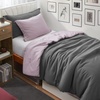 image:imageDorm Haul Cozy Twin XL Bedding College Comforter Set Jet StreamOat Milk  Essential Dorm Supplies for College Freshmen NecessitiesGranite GrayViolet Ice
