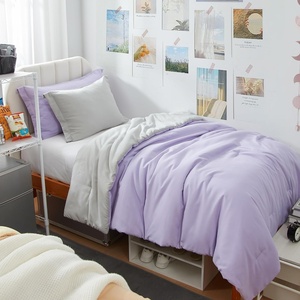 image:imageDorm Haul Cozy Twin XL Bedding College Comforter Set Jet StreamOat Milk  Essential Dorm Supplies for College Freshmen NecessitiesOrchid PetalAntarctica Gray