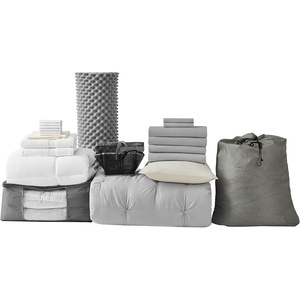 image:imageDormCo College Dorm Bedding Pack  Twin XL Bed in a Bag  Pin Tuck Glacier Gray Color Set