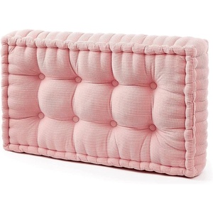 image:imageDormCo Rainha  Ultra Thick Tufted Floor Pillow  Dark BrownPeachy Pink