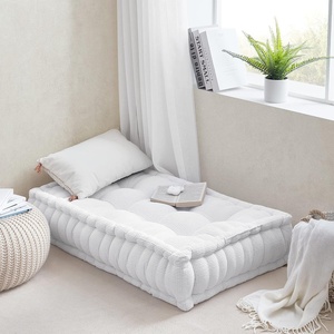 image:imageDormCo Rainha  Ultra Thick Tufted Floor Pillow  Dark BrownPure White