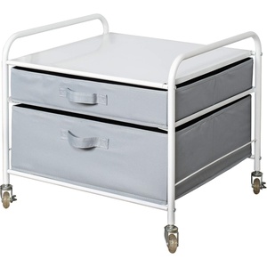 image:imageThe Fridge Stand Supreme Storage Cart White Frame Light Gray Drawers  Essential Dorm Supplies for College Freshmen Necessities