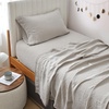 image:imageDark Sky Reserve  Portugal Made 100 Linen Twin XL Sheet Set Stone TaupeTwin XL
