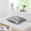 image:imageSilk Baby  Coma Inducer Standard Size Pillowcase  Rose QuartzDark Gray