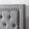 image:imageTavira Allure College Dorm Headboard with Legs  Tufted Rivet  Linen GrayLinen Gray