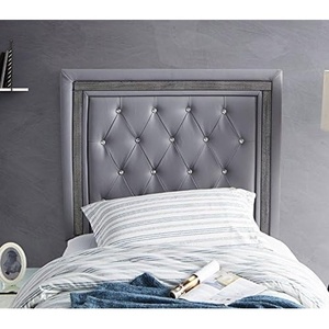 image:imageByourbed Tavira Allure College Dorm Headboard  Alloy with Black Crystal Border  with Legs