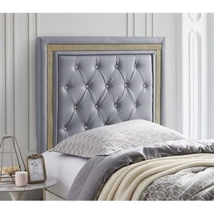 image:imageByourbed Tavira Allure College Dorm Headboard  Alloy with Gold Crystal Border  with Legs
