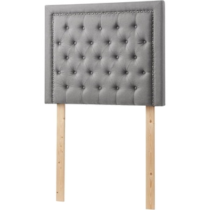 image:imageTavira Allure College Dorm Headboard with Legs  Tufted Rivet  Linen GrayLinen Gray