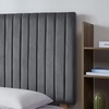 image:imageDormCo Tavira Allure College Dorm Headboard  Classic Panel  Velvety Charcoal Gray  Essential Dorm Supplies for College Freshmen Necessities