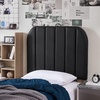 image:imageDormCo Tavira Allure College Dorm Headboard with Legs  Bevel Panel  Faux Leather Black Essential Dorm Supplies for College Freshmen Necessities